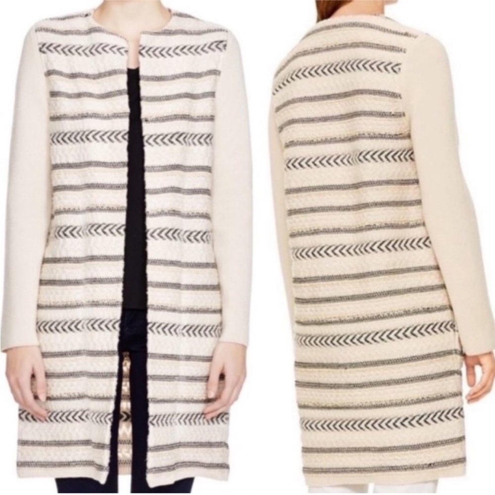 Women's Cream and Black Striped Sweater